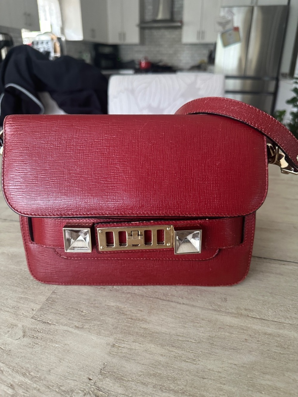 Proenza Schouler Red Burgundy Leather PS11 Mini Classic Bag